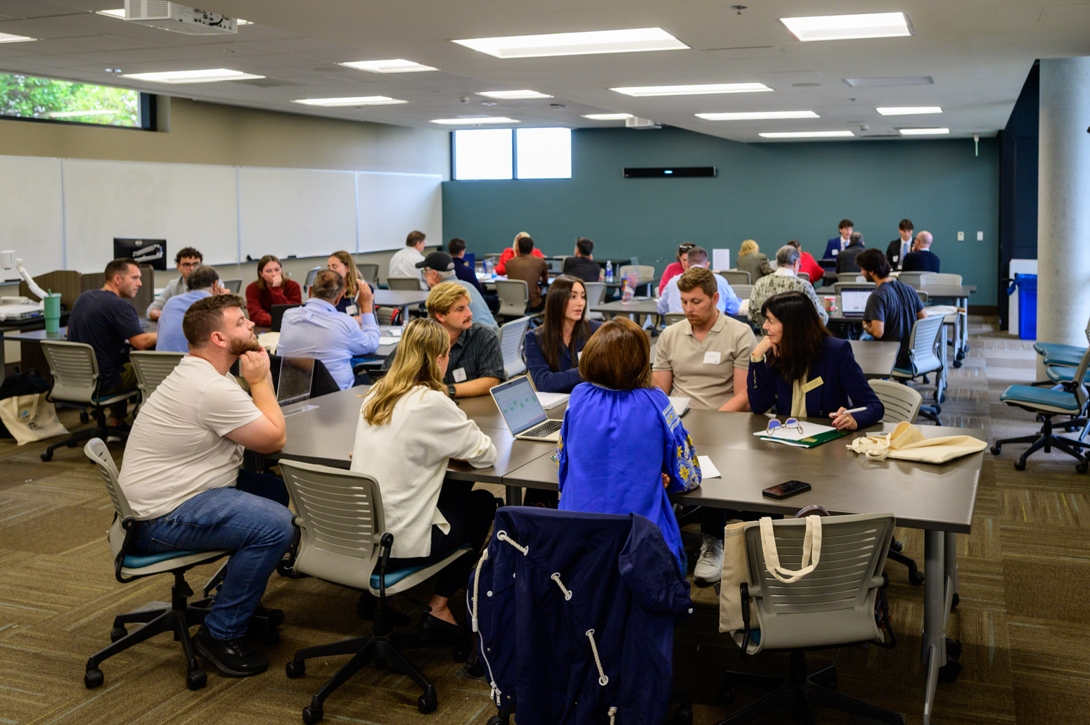 Attendees collaborating at the PLNU Innovation Workshop